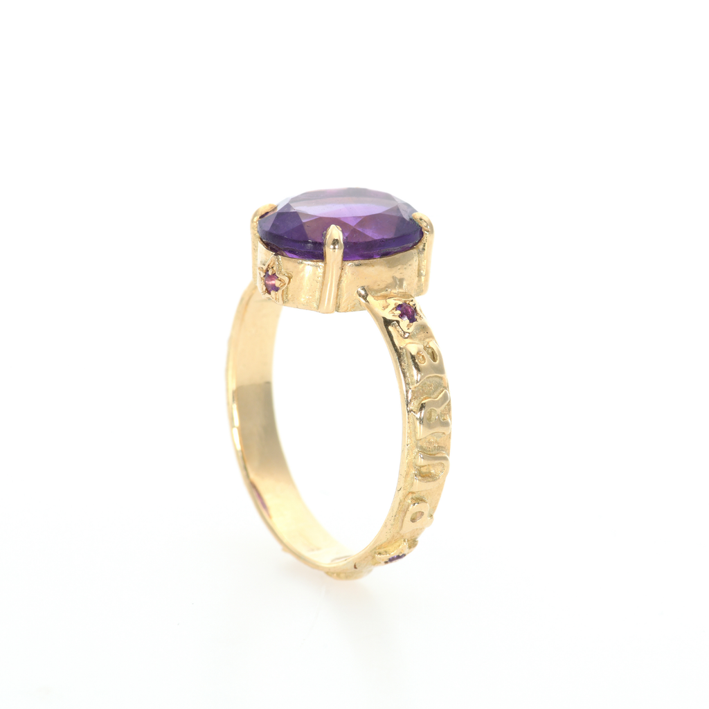 14K Gold Purple Amethyst Ring