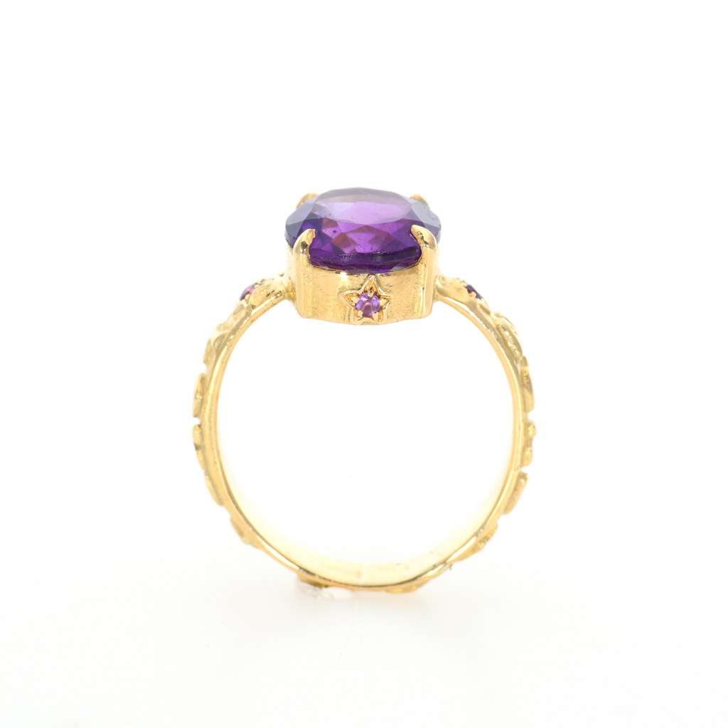 14K Gold Purple Amethyst Ring