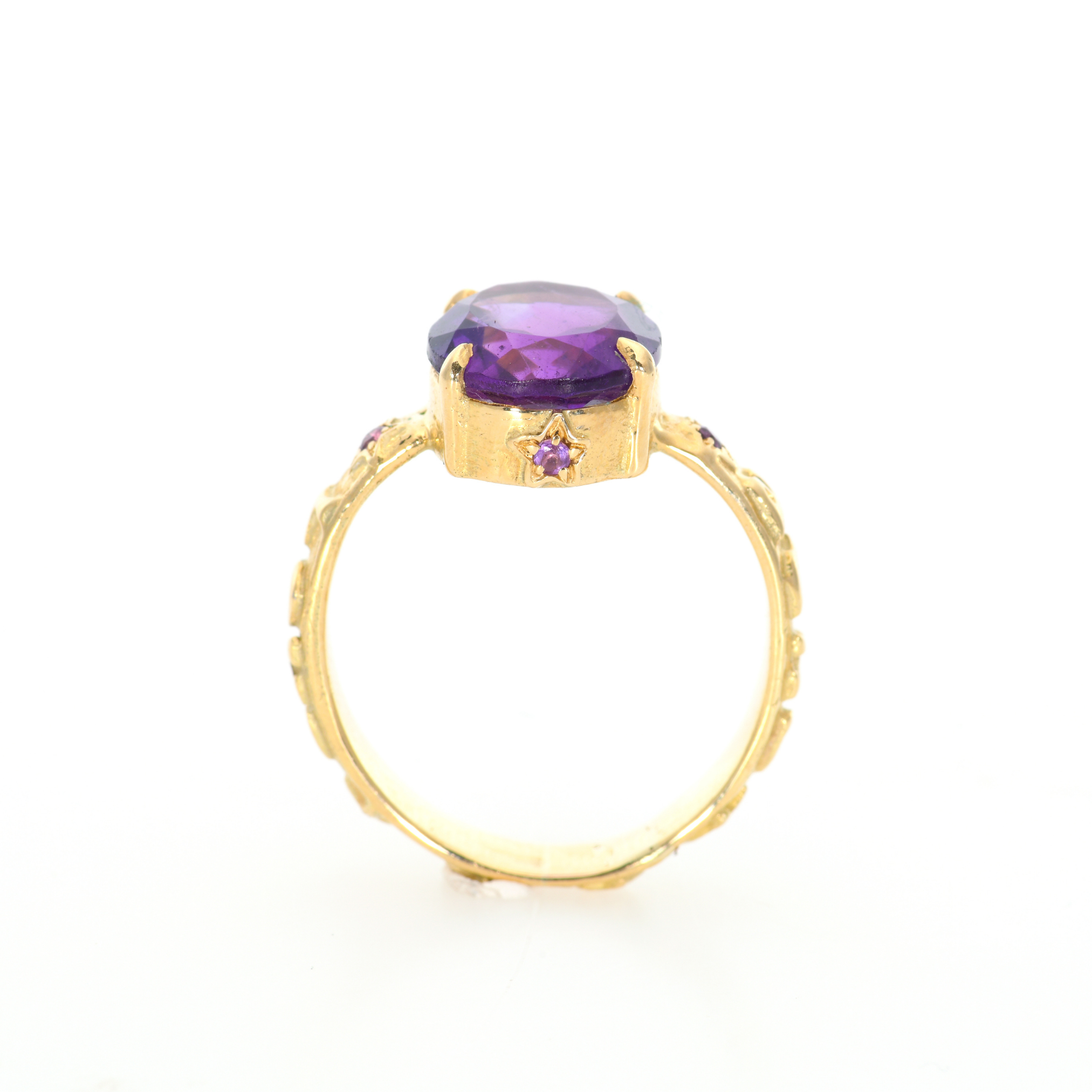 14K Gold Purple Amethyst Ring