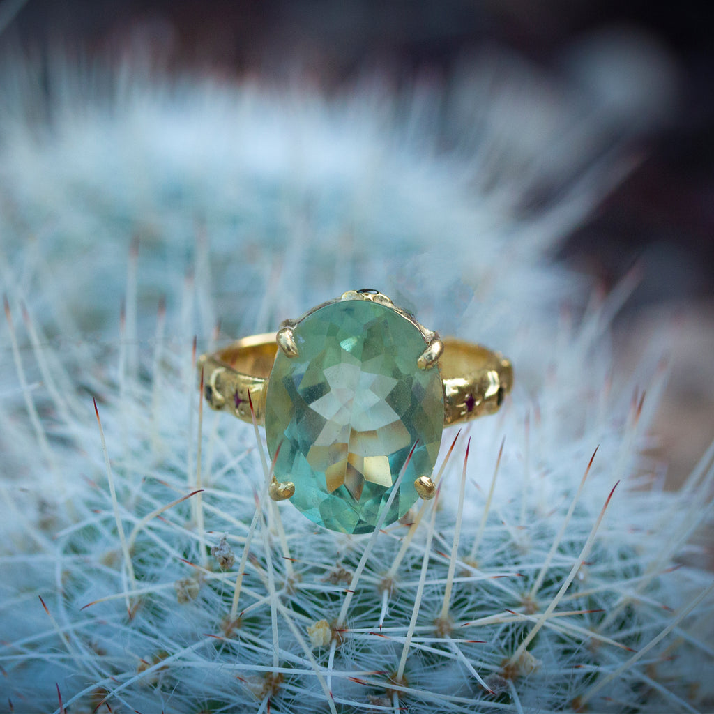 Green Amethyst Ring