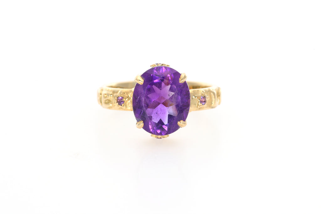 14K Gold Purple Amethyst Ring